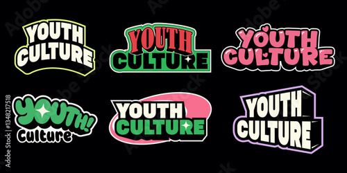 Y2K streetwear youth culture style concept vector graphic tee design templates ideas