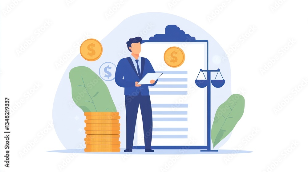 Businessman reviewing financial legal document Businessman reviewing financial legal document