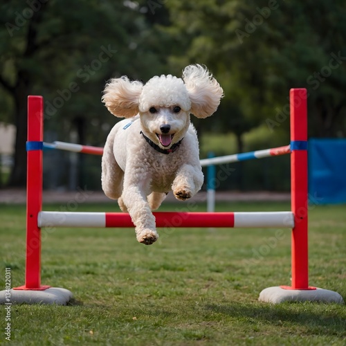 Quick Paws: Poodle Soars Through the Agility Course with Boundless Energy