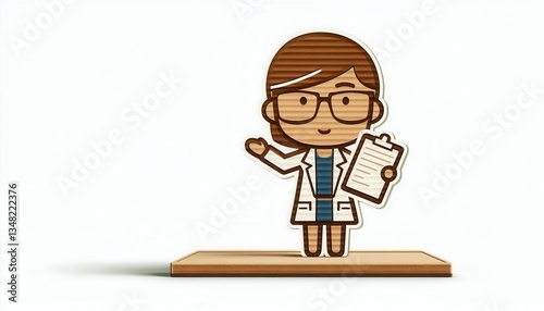 Cheerful animated medical professional in a digital healthcare studio environment