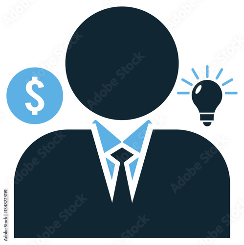 entrepreneurship icon vector representing innovation, leadership, and success. Ideal for startups, business ventures, and creative growth.
