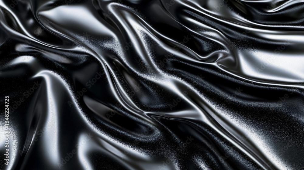 A close-up of smooth, shiny black fabric, highlighting its elegant folds and texture, creating an intriguing visual flow. A close-up of smooth, shiny black fabric, highlighting its elegant folds and texture, creating an intriguing visual flow.