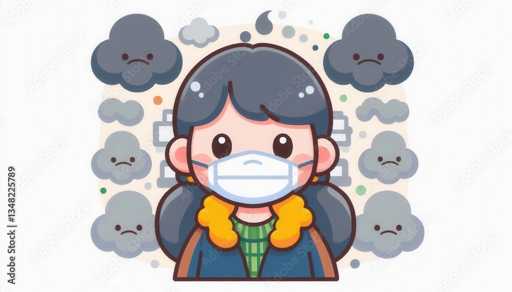 Health awareness campaign urban setting digital illustration pollution impact youth perspective Health awareness campaign urban setting digital illustration pollution impact youth perspective
