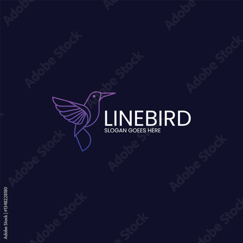 Line Bird Gradient Line Art Logo