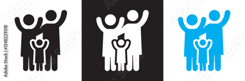Family icon . Vector illustration. isolated on white and black background. EPS 10