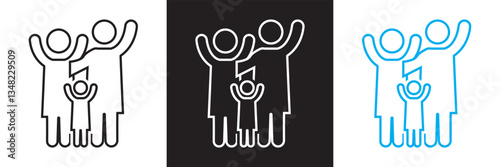 Family icon . Vector illustration. isolated on white and black background. EPS 10