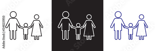 Family icon . Vector illustration. isolated on white and black background. EPS 10