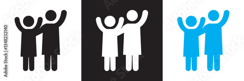 Family icon . Vector illustration. isolated on white and black background. EPS 10