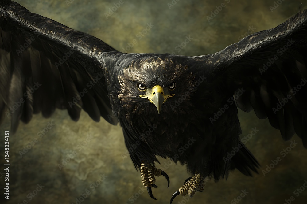 Fototapeta premium Powerful Eagle Soaring, Dramatic Close-up