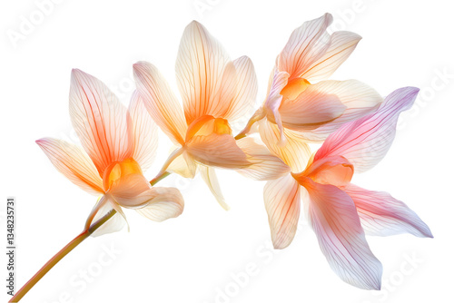 Wallpaper Mural Elegant Peach And Pink Orchid Bouquet Against Black Background Torontodigital.ca