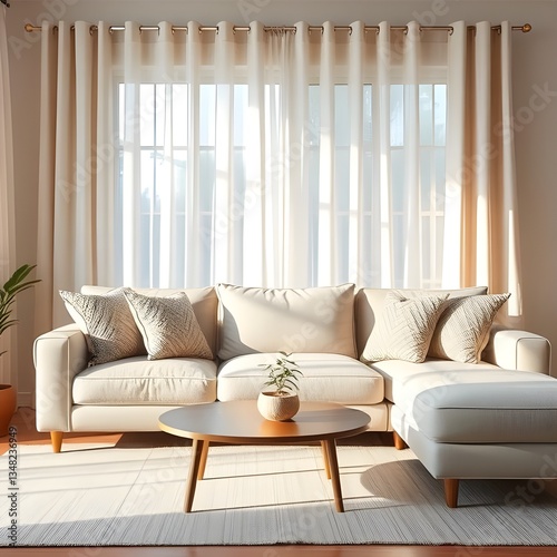 Minimalist Living Room: Cozy & Neutral photo