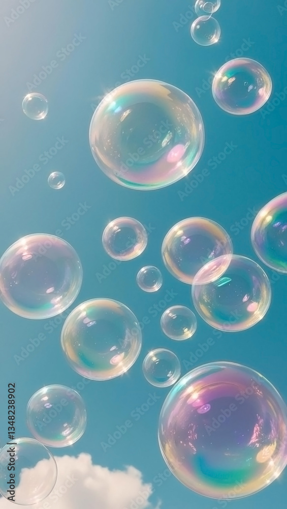 soap bubbles on blue background soap bubbles on blue background