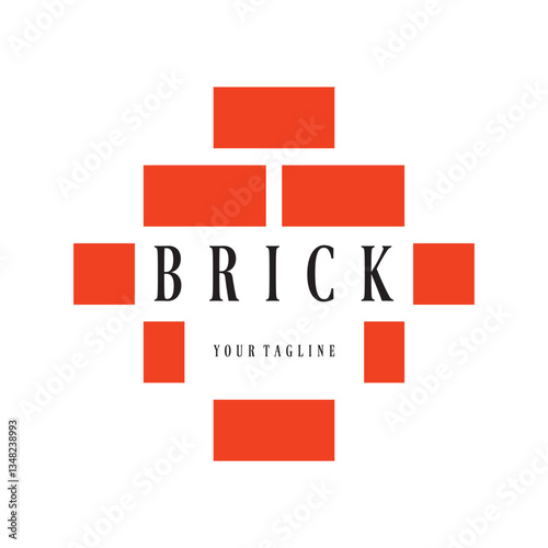 creative brick logo designs for buildings, architectural buildings, civil engineering, building materials shops