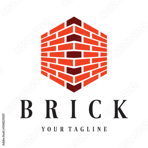 creative brick logo designs for buildings, architectural buildings, civil engineering, building materials shops