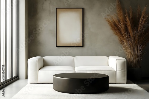 Modern minimalist living room interior (1) photo