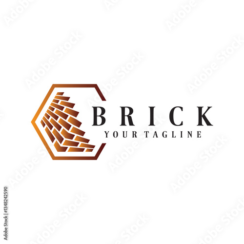 creative brick logo designs for buildings, architectural buildings, civil engineering, building materials shops