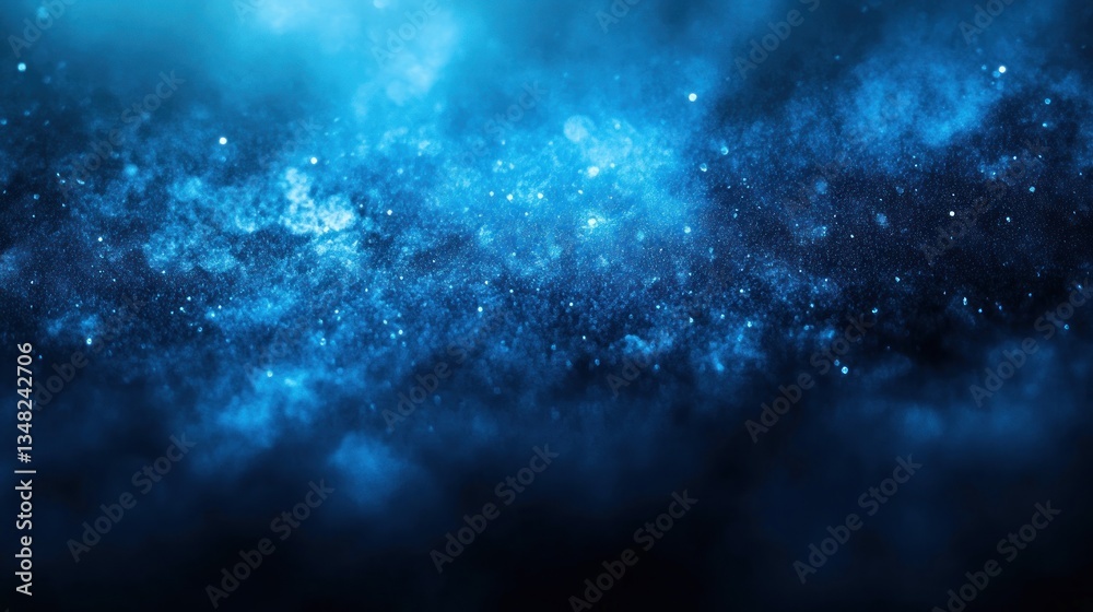 Fototapeta premium Cosmic Nebula: A Celestial Tapestry of Azure Hues