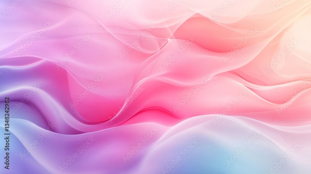 Obraz premium Abstract Pastel Wave Background: Dreamy Pink, Purple, and Blue Hues