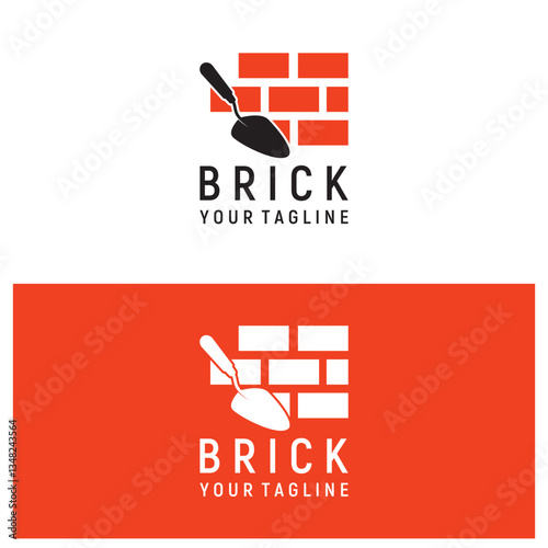 creative brick logo designs for buildings, architectural buildings, civil engineering, building materials shops