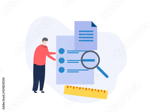 Project tracking, vector illustration for web, presentation slides, print, etc