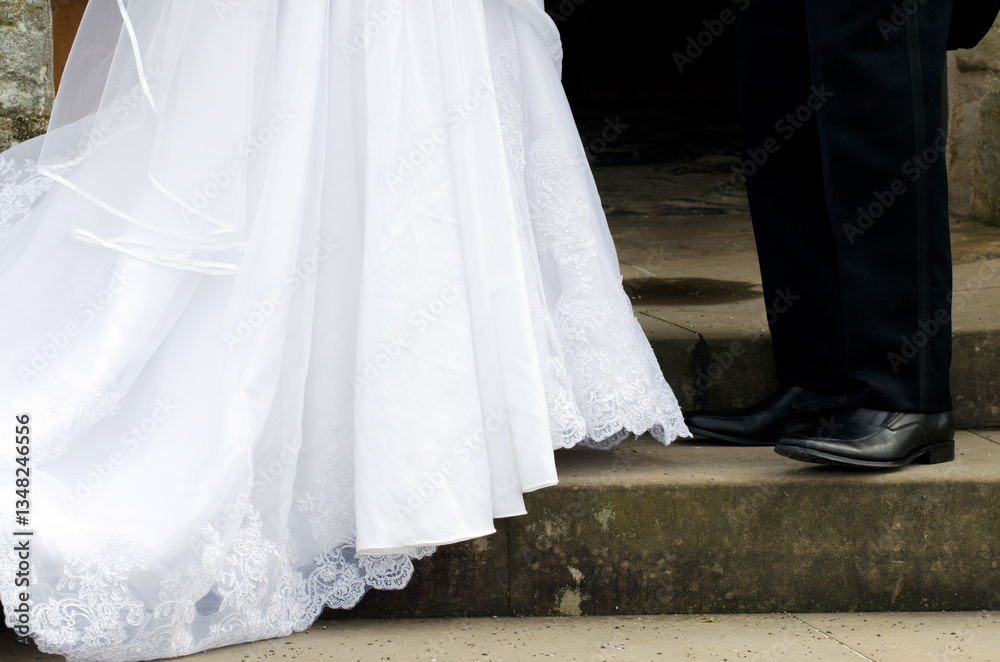Bride and groom wedding day