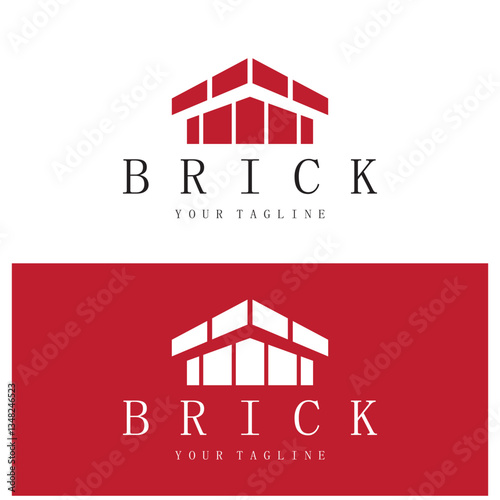 creative brick logo designs for buildings, architectural buildings, civil engineering, building materials shops