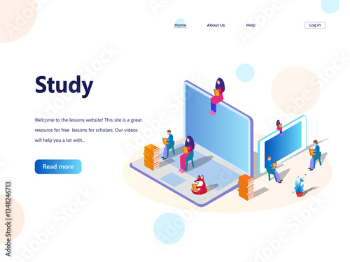 Study web page vector illustration for web, presentation slides, print, etc