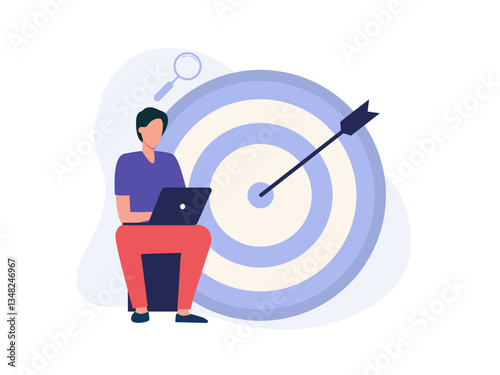 Tools to set your goals for the new year, vector illustration for web