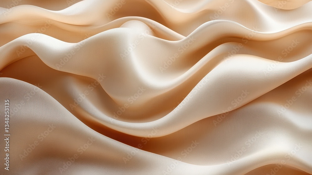 Obraz premium Beige Fabric Drape Closeup
