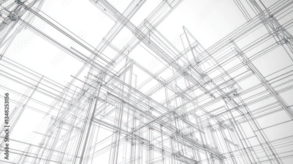 Abstract architectural blueprint, 3D model, design concept, perspective view, potential use in architecture or design publications Abstract architectural blueprint, 3D model, design concept, perspective view, potential use in architecture or design publications