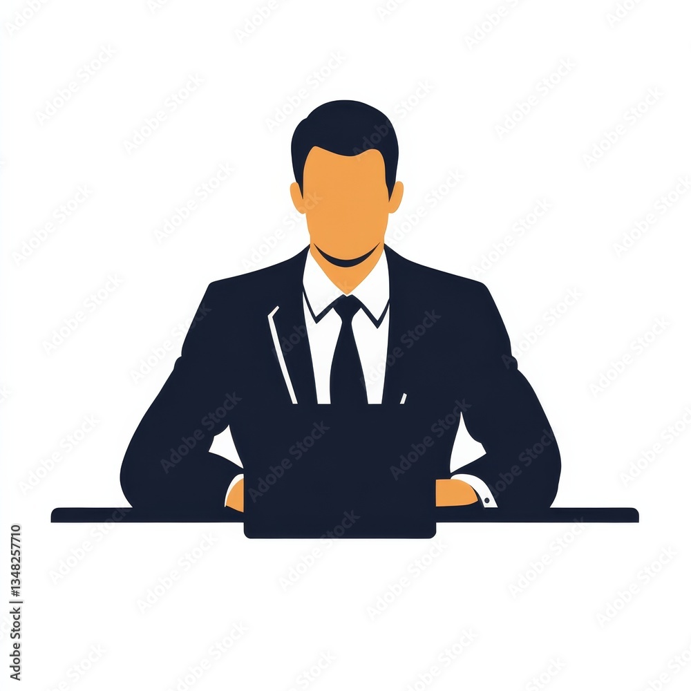 Faceless Executive: Abstract Representation of Corporate Leadership and Professionalism Faceless Executive: Abstract Representation of Corporate Leadership and Professionalism
