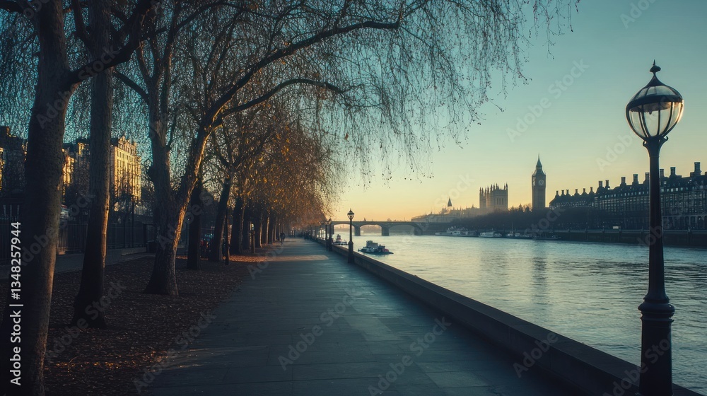 Obraz premium Serene Sunrise over the Thames, London