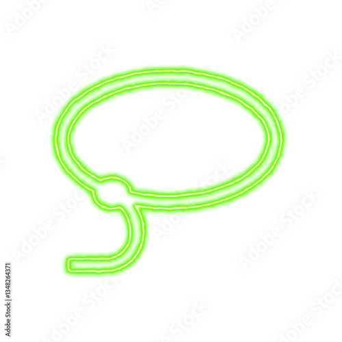 Icon lasso from the flow of energy of green color. Shimmering neon