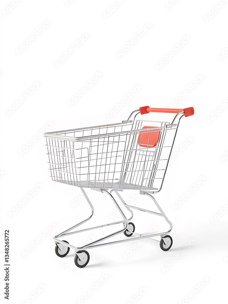 Empty Shopping Cart Brightly Lit Studio Shot. AI Generated Empty Shopping Cart Brightly Lit Studio Shot. AI Generated