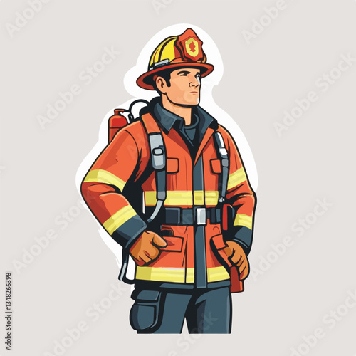 fireman, firefighter, safety, emergency, danger, man, rescue, fire, fighter, uniform, helmet, protection, background, service, red, equipment, hose, occupation, job, burn, person, work, male, hero, pr