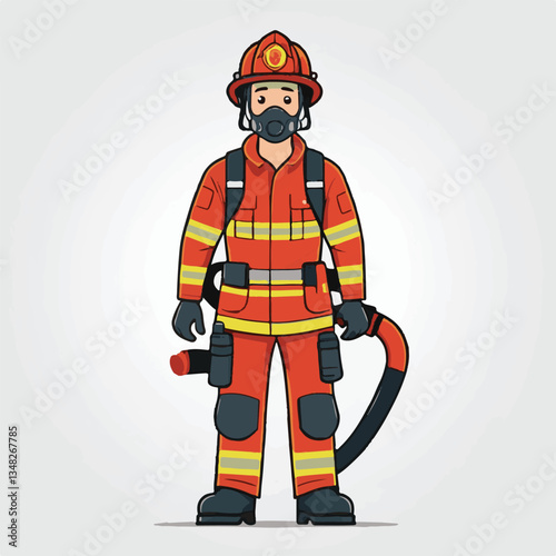 fireman, firefighter, safety, emergency, danger, man, rescue, fire, fighter, uniform, helmet, protection, background, service, red, equipment, hose, occupation, job, burn, person, work, male, hero, pr