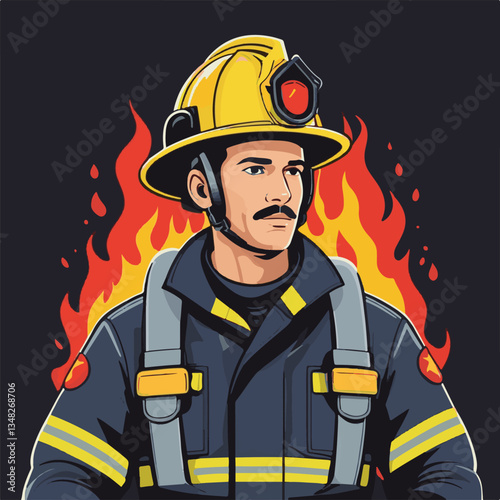 fireman, firefighter, safety, emergency, danger, man, rescue, fire, fighter, uniform, helmet, protection, background, service, red, equipment, hose, occupation, job, burn, person, work, male, hero, pr