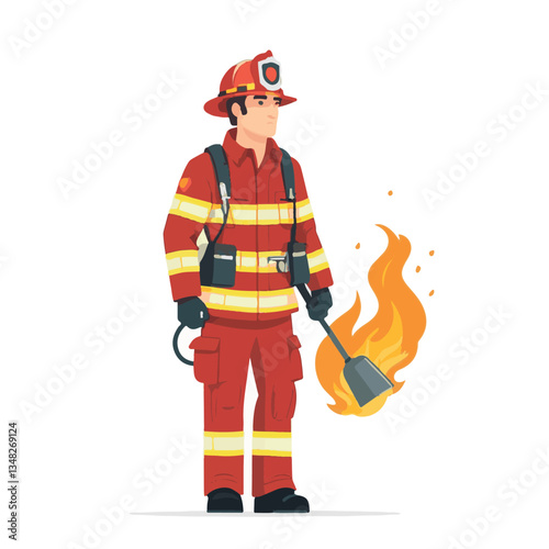 fireman, firefighter, safety, emergency, danger, man, rescue, fire, fighter, uniform, helmet, protection, background, service, red, equipment, hose, occupation, job, burn, person, work, male, hero, pr