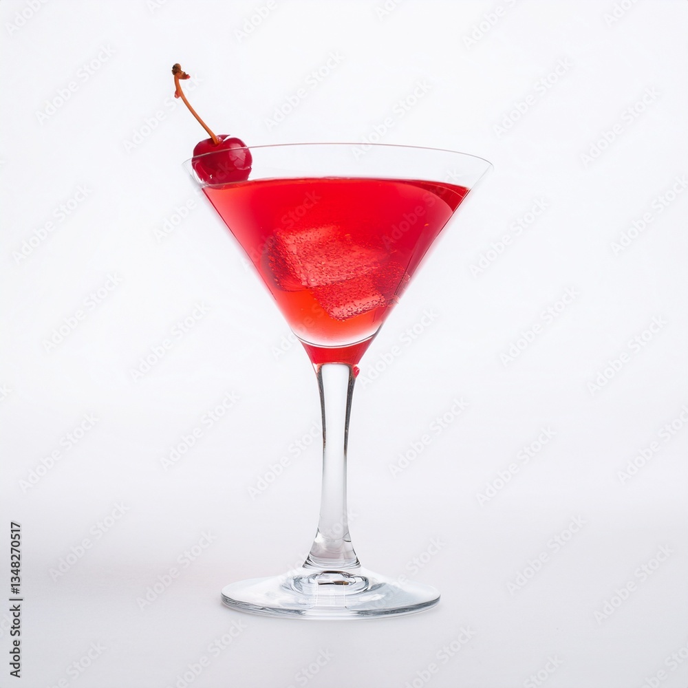 Refreshing Red Cocktail with Cherry Garnish Refreshing Red Cocktail with Cherry Garnish