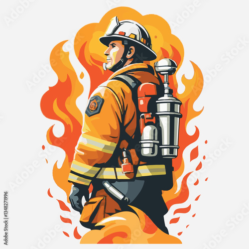 fireman, firefighter, safety, emergency, danger, man, rescue, fire, fighter, uniform, helmet, protection, background, service, red, equipment, hose, occupation, job, burn, person, work, male, hero, pr