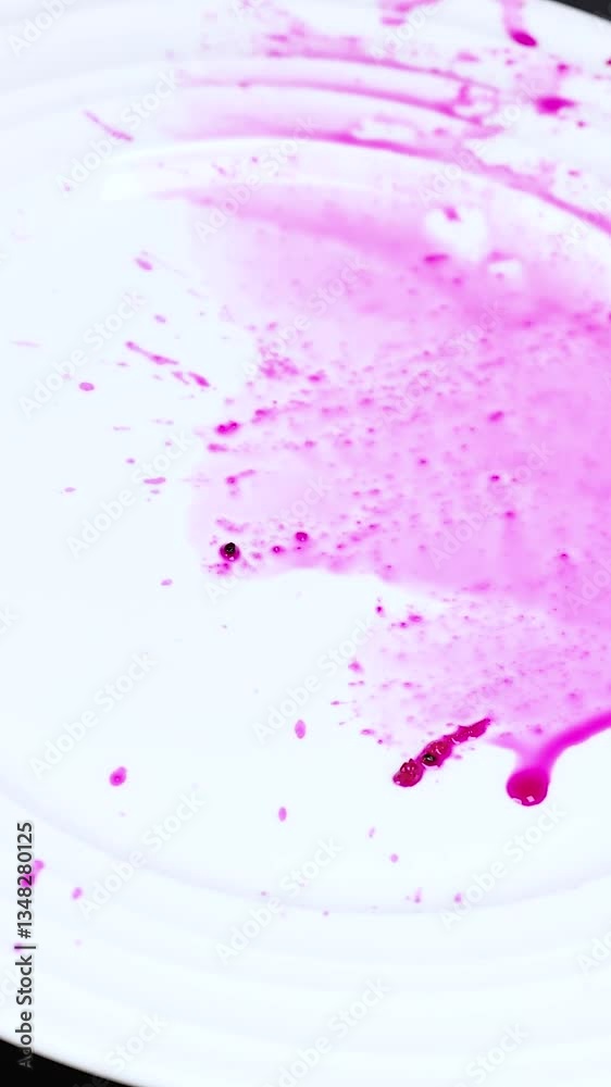 Rotating Plate with Pink Liquid Rotating Plate with Pink Liquid