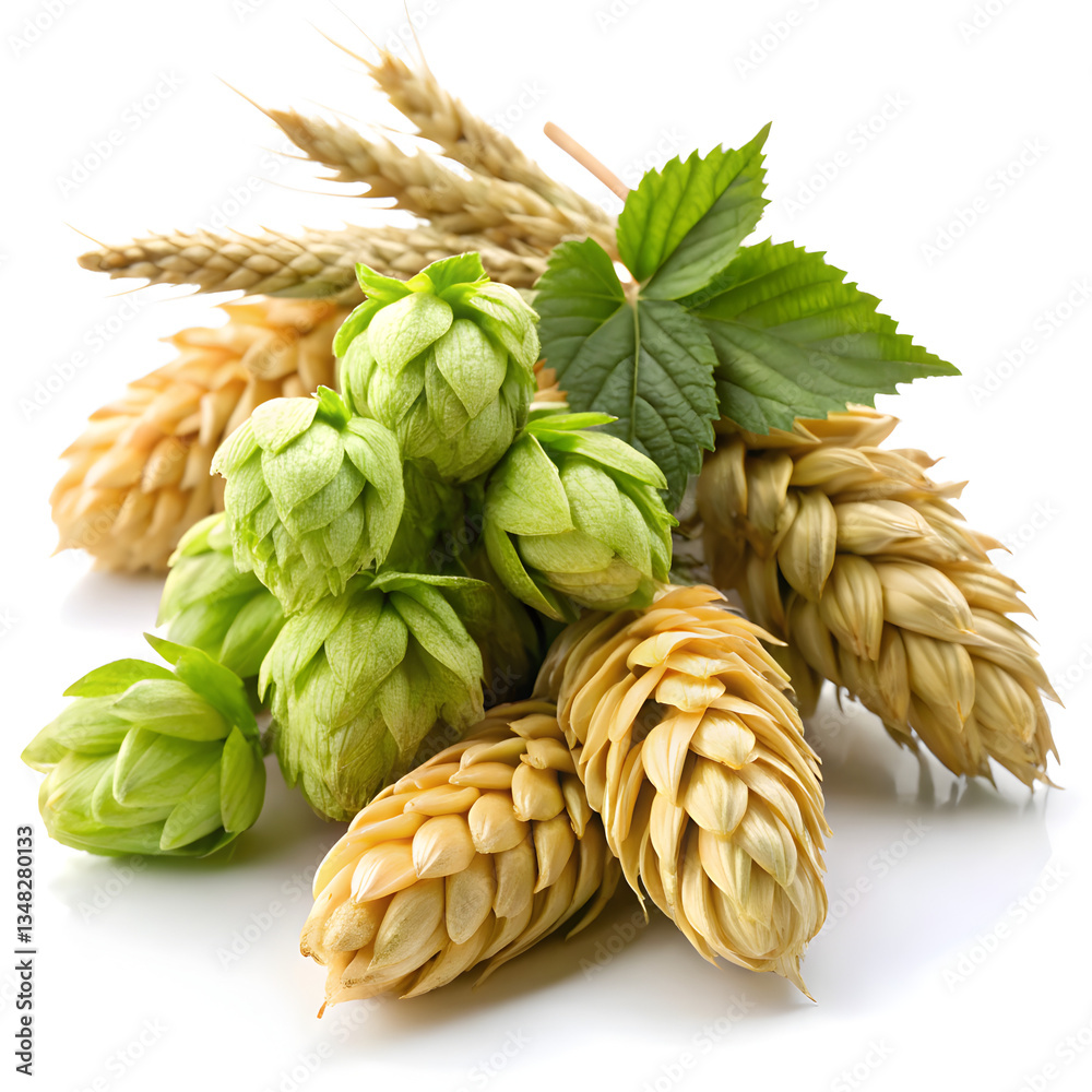 Fototapeta premium hop cones on white background