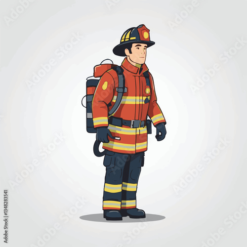 fireman, firefighter, safety, emergency, danger, man, rescue, fire, fighter, uniform, helmet, protection, background, service, red, equipment, hose, occupation, job, burn, person, work, male, hero, pr