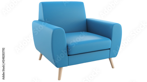 blue armchair isolated on white