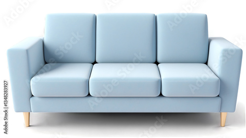 Blue sofa isolated on white