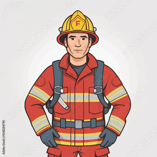 fireman, firefighter, safety, emergency, danger, man, rescue, fire, fighter, uniform, helmet, protection, background, service, red, equipment, hose, occupation, job, burn, person, work, male, hero, pr