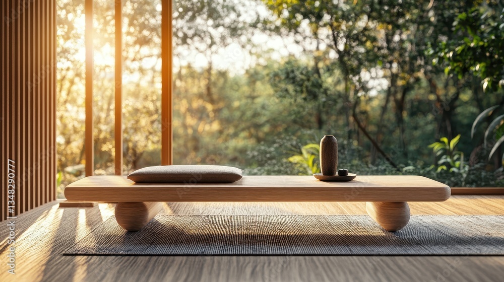 Obraz premium Minimalist Interior with Natural Light and Zen Elements