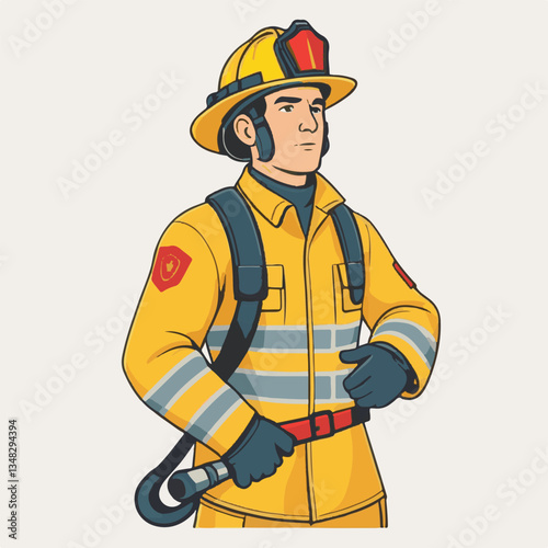 fireman, firefighter, safety, emergency, danger, man, rescue, fire, fighter, uniform, helmet, protection, background, service, red, equipment, hose, occupation, job, burn, person, work, male, hero, pr