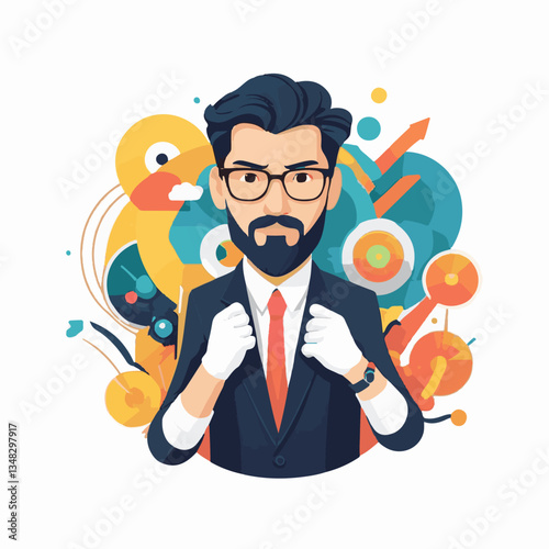 employee appreciation day, investment solution, copy space, boss, confident man, lawyer office, finance management, 40 40s, work, older adult, internet technology, satisfied person, group, middle age,