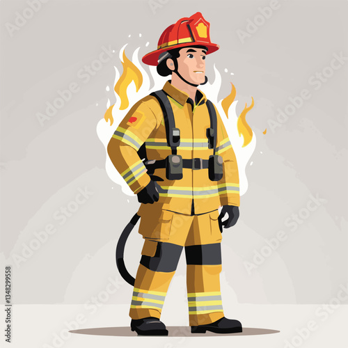 fireman, firefighter, safety, emergency, danger, man, rescue, fire, fighter, uniform, helmet, protection, background, service, red, equipment, hose, occupation, job, burn, person, work, male, hero, pr